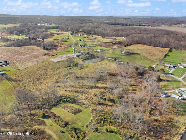 bird's eye view with a rural view