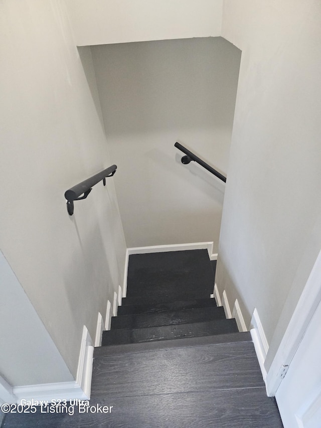 stairs with baseboards