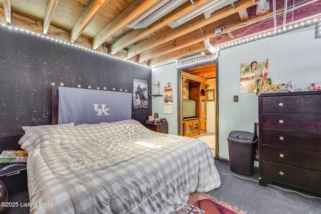 bedroom with carpet floors