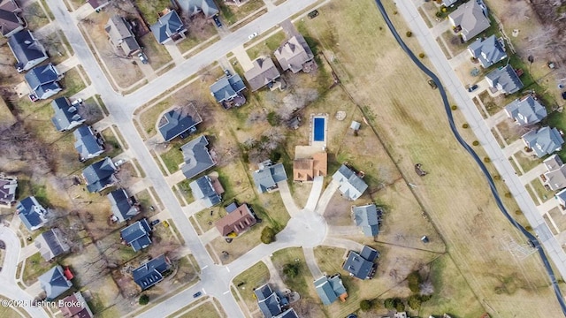 drone / aerial view with a residential view