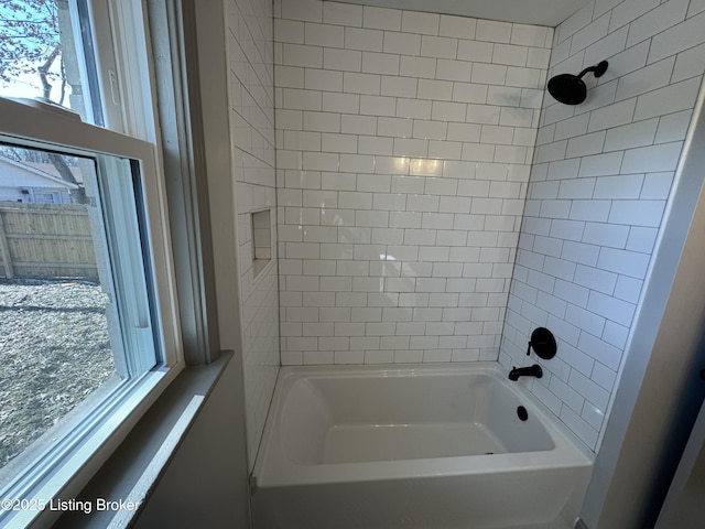 full bath with shower / bathing tub combination