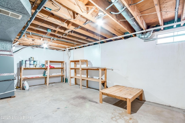 basement with visible vents