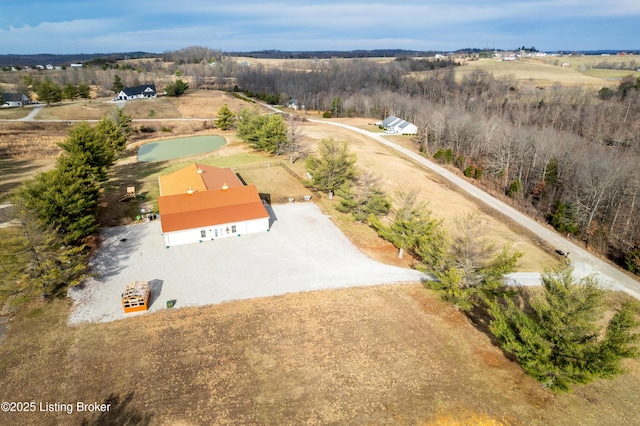 drone / aerial view featuring a rural view