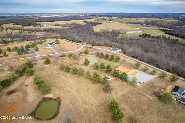 drone / aerial view with a rural view