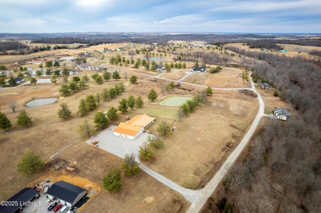 bird's eye view with a rural view