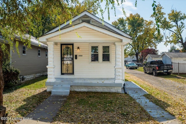 view of front of home featuring covered porch