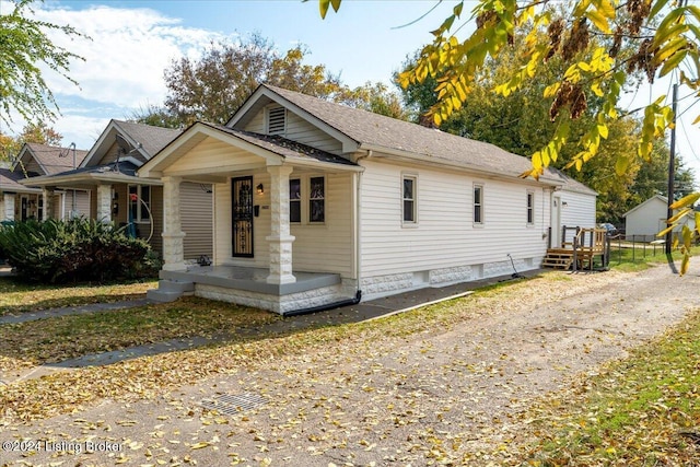 bungalow-style home with covered porch