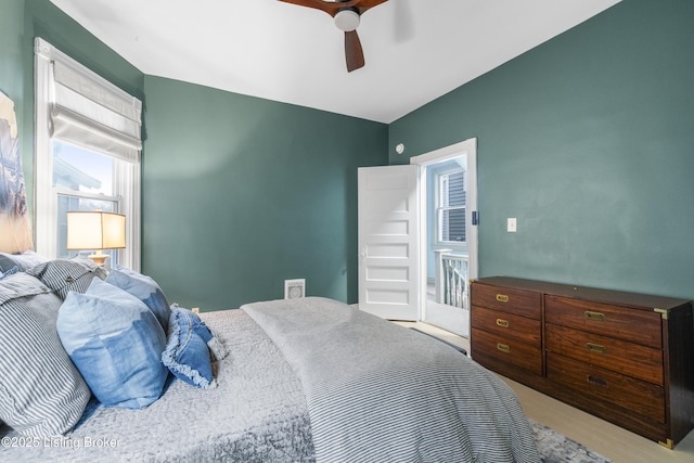 bedroom with a ceiling fan