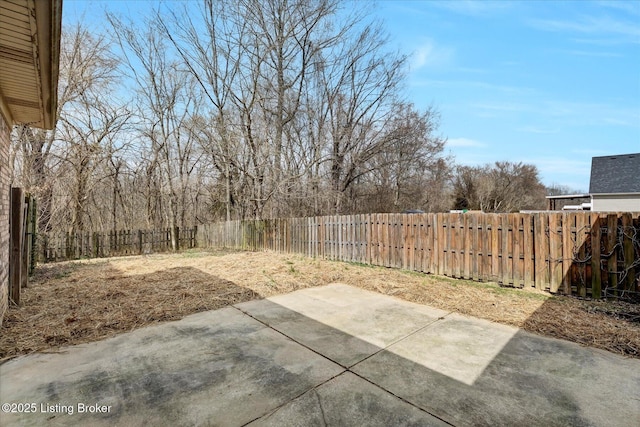 view of patio with a fenced backyard