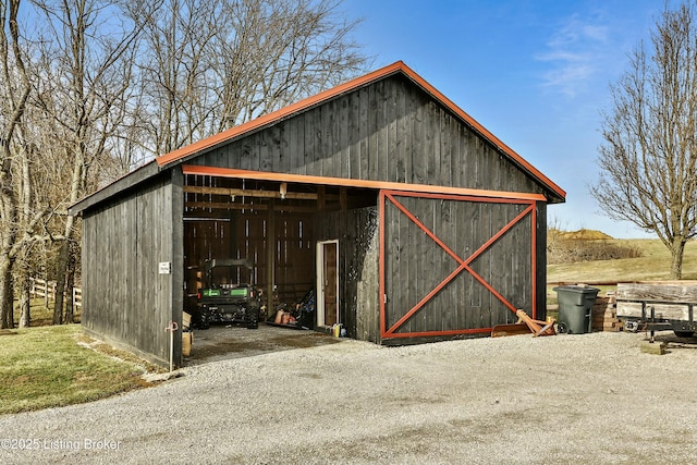 view of pole building