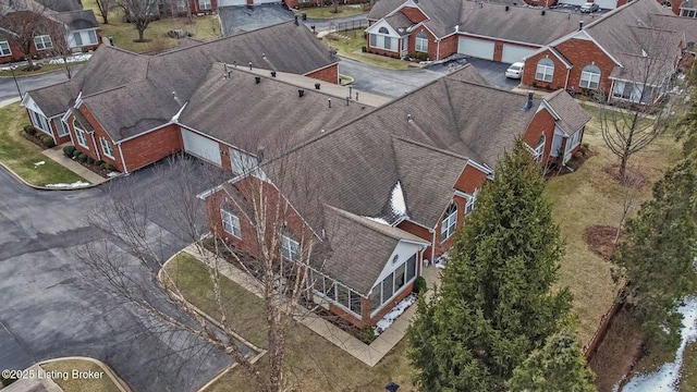 aerial view with a residential view