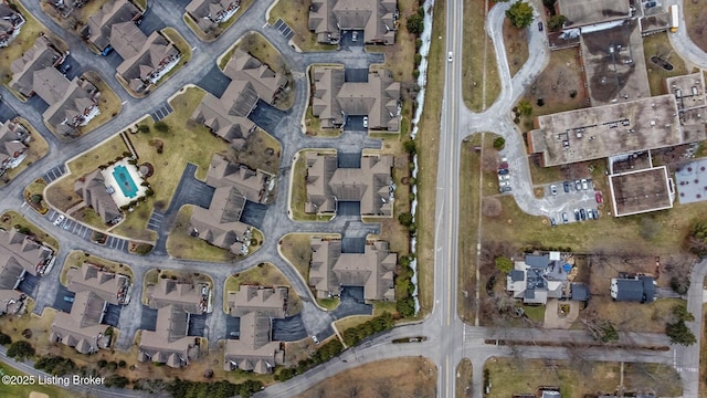 drone / aerial view with a residential view