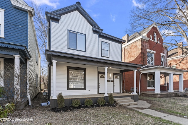 view of front of house featuring covered porch