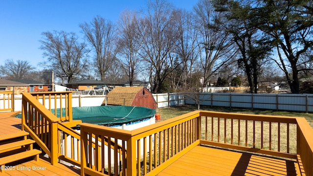 deck featuring a fenced backyard