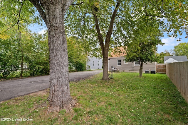 view of yard with fence