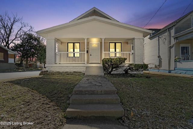 view of front of house featuring covered porch