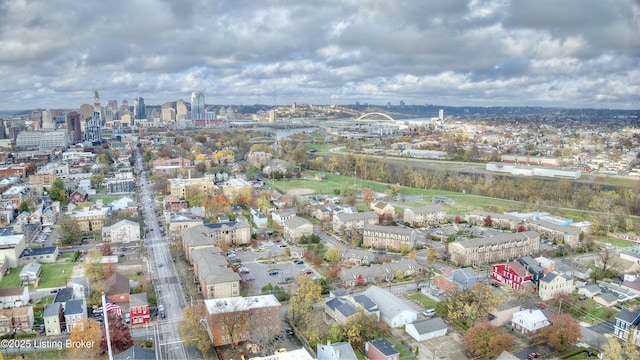 bird's eye view featuring a city view