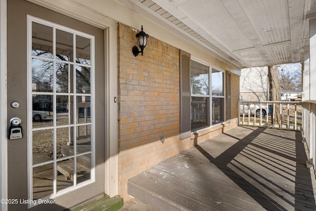 deck featuring a porch