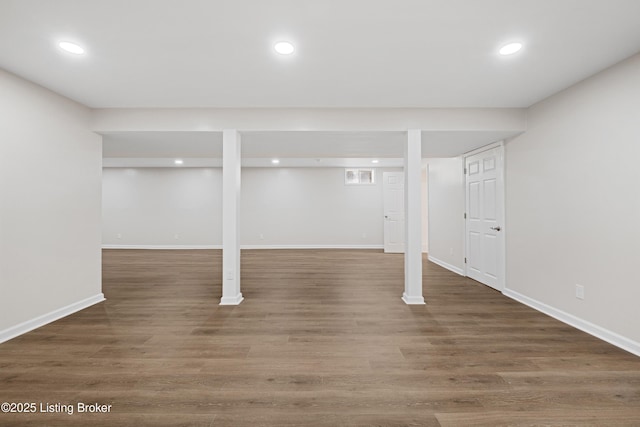 1523 Yorkshire Dr, Elizabethtown, KY 42701 - finished basement with recessed lighting, baseboards, and wood finished floors