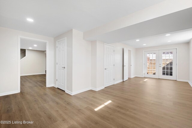 1523 Yorkshire Dr, Elizabethtown, KY 42701 - spare room featuring recessed lighting, french doors, baseboards, and wood finished floors