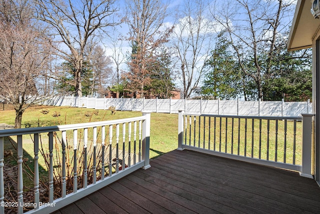 1523 Yorkshire Dr, Elizabethtown, KY 42701 - wooden terrace featuring a lawn and a fenced backyard