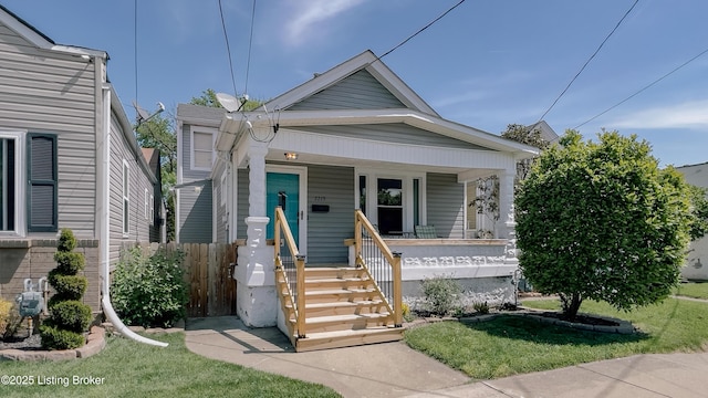 view of front of home with a porch