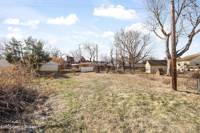 view of yard with fence