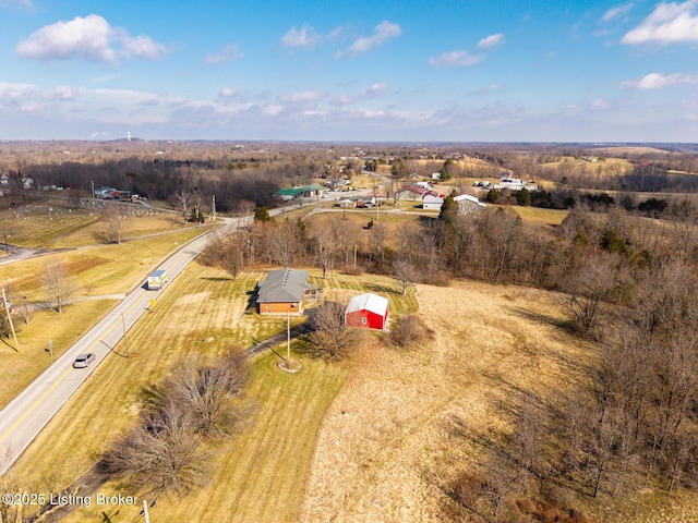 aerial view with a rural view