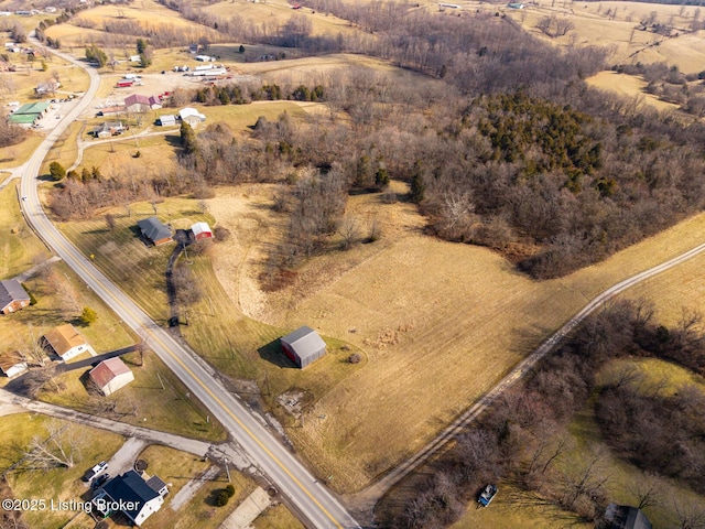 bird's eye view featuring a rural view