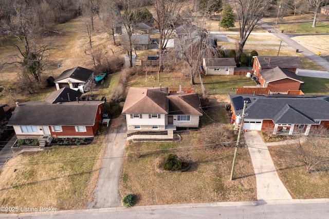 bird's eye view featuring a residential view