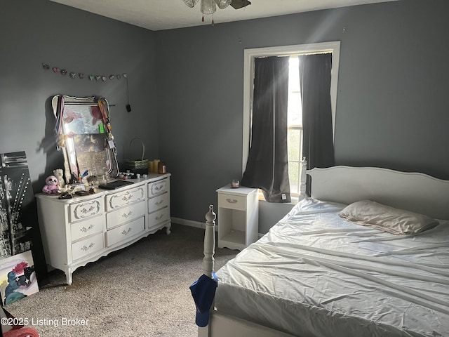 bedroom with carpet floors