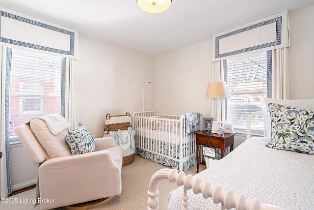 bedroom with carpet