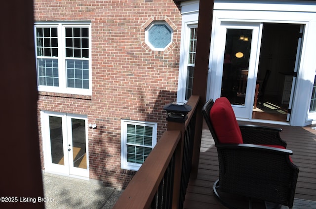 deck featuring french doors