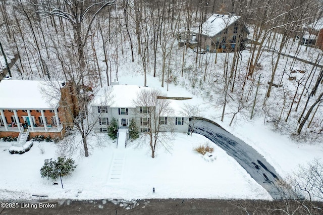 view of snowy aerial view