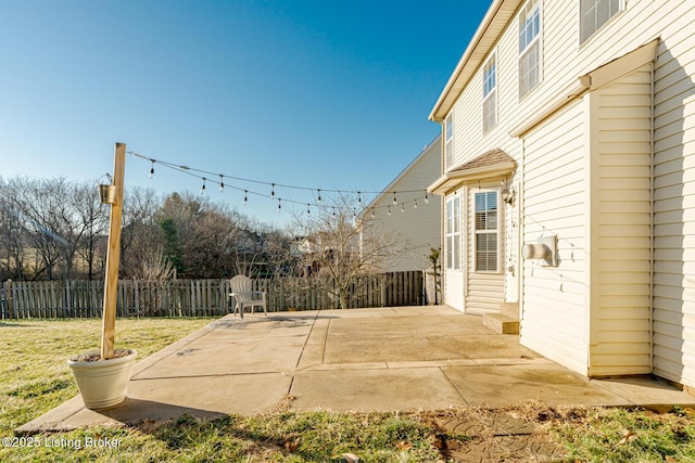 view of patio featuring a fenced backyard