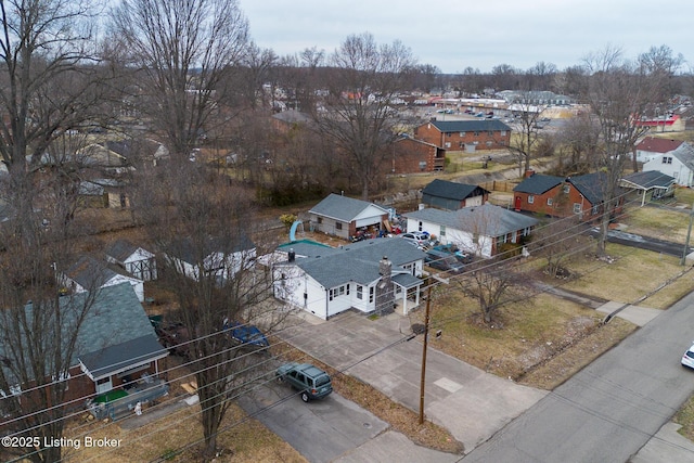 aerial view with a residential view