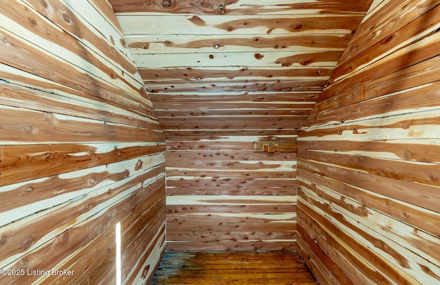 walk in closet featuring hardwood / wood-style flooring