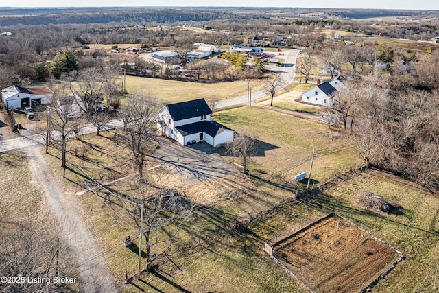 bird's eye view featuring a rural view