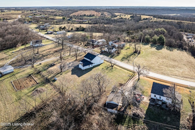 aerial view with a rural view