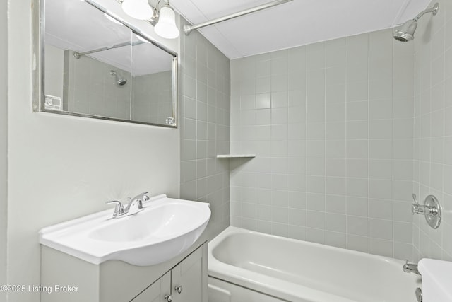 full bath featuring shower / bathtub combination and vanity