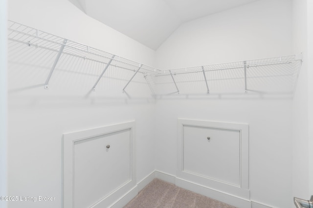3314 Catalpa Farms Dr, Fisherville, KY 40023 - walk in closet featuring carpet floors and lofted ceiling