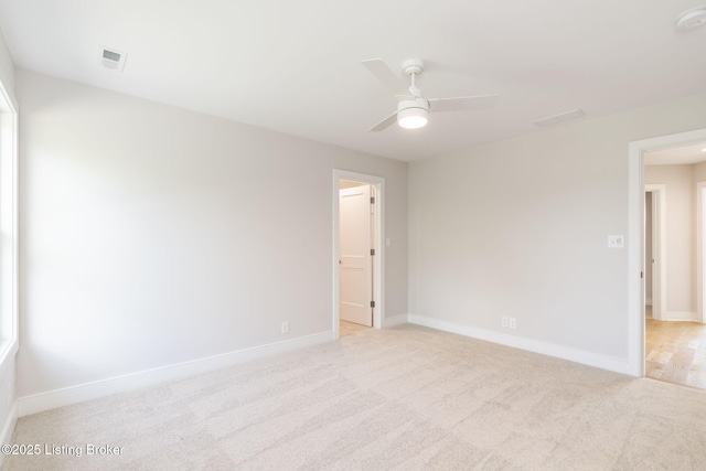 3314 Catalpa Farms Dr, Fisherville, KY 40023 - unfurnished room with baseboards, a ceiling fan, light carpet, and a smoke detector