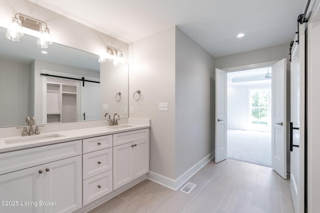 3314 Catalpa Farms Dr, Fisherville, KY 40023 - full bath featuring double vanity, baseboards, and recessed lighting