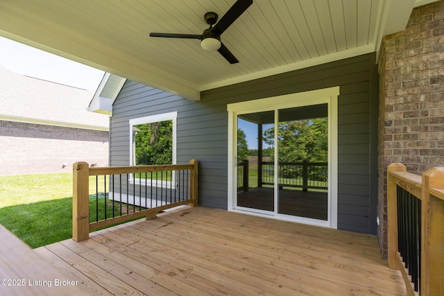 3314 Catalpa Farms Dr, Fisherville, KY 40023 - wooden terrace with ceiling fan