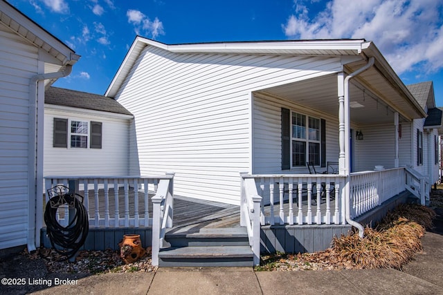 exterior space featuring a porch