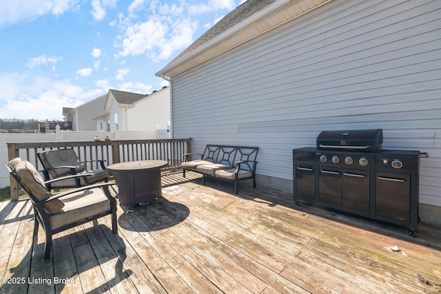 deck with central AC unit