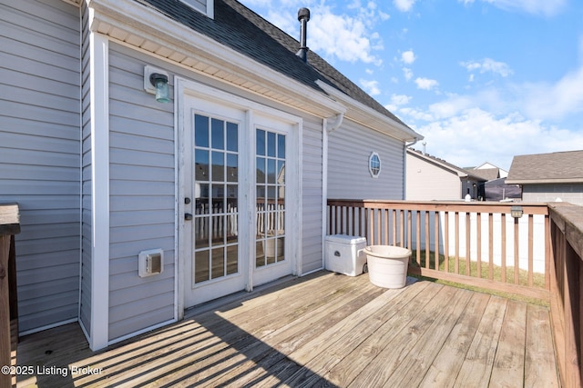 deck featuring french doors