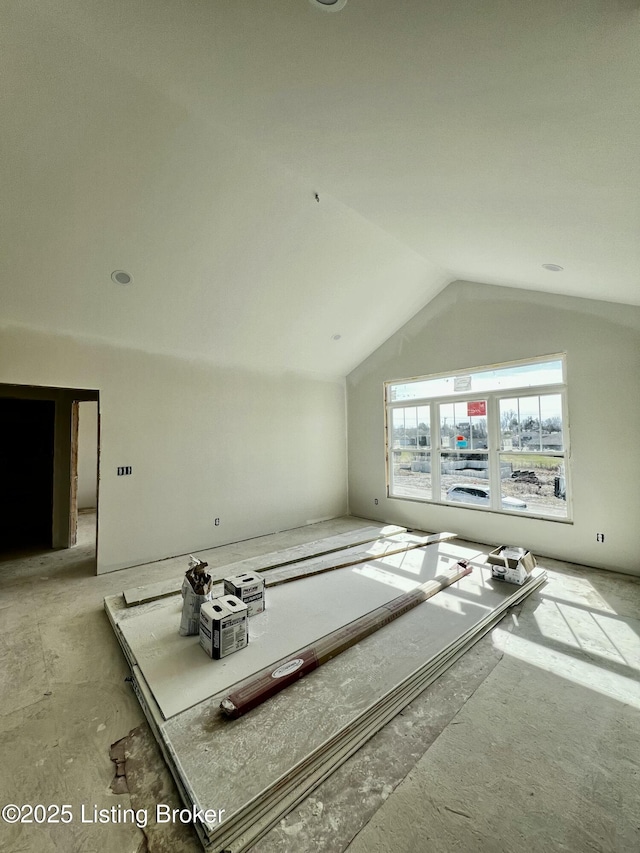 additional living space with lofted ceiling