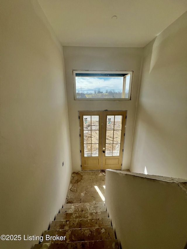 doorway to outside with french doors