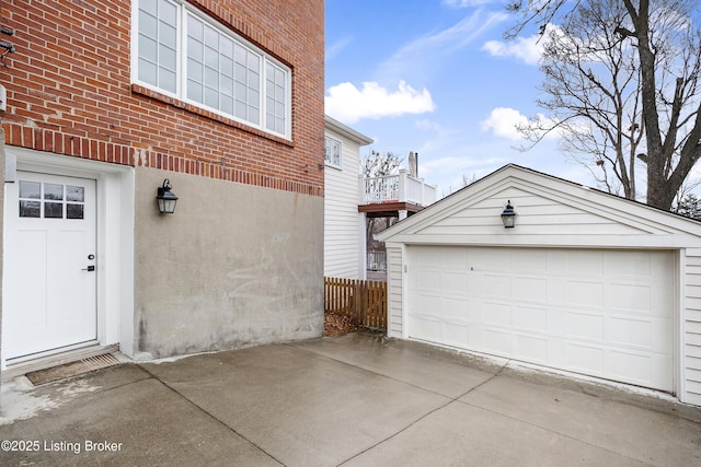 detached garage with fence